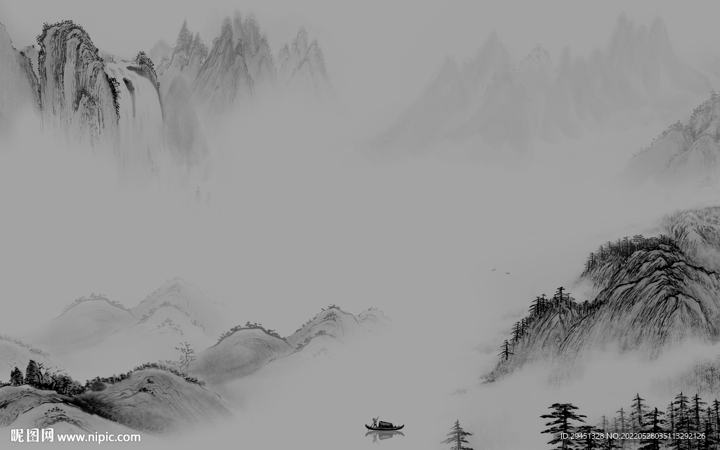 高雅中式意境山水 TiF分层