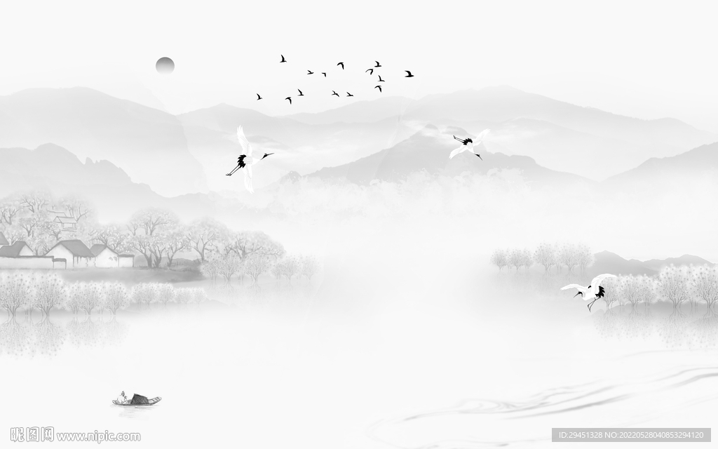 中国风山水新中式画 TiF分层