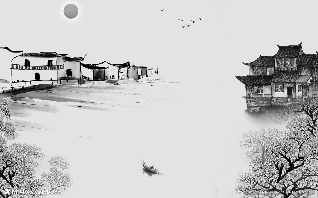 灰色新款意境山水 TiF分层