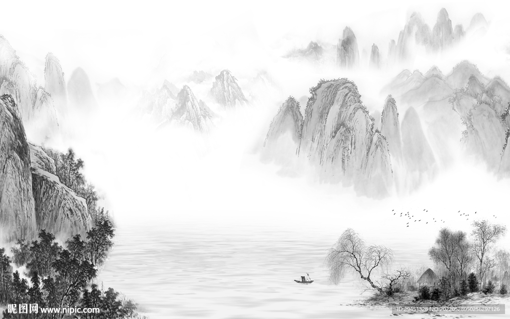 电视新款意境山水 TiF分层