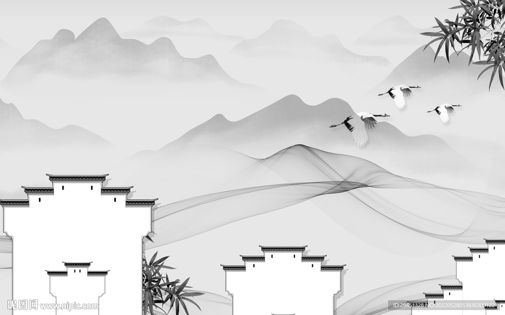 徽派人气风景山水 TIf分层