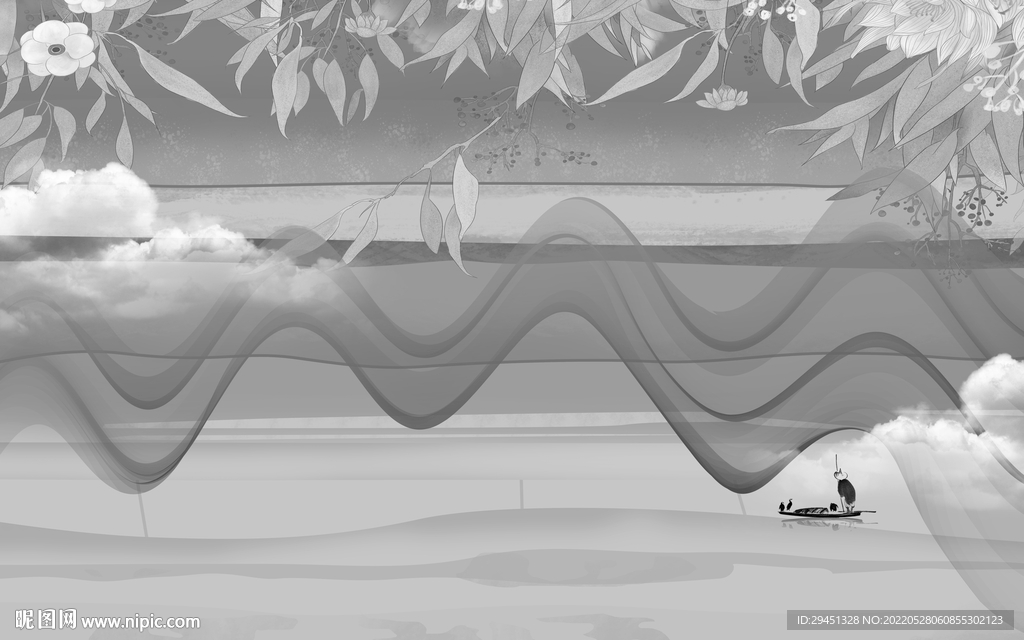 高端新欧式无框画 TIF分层