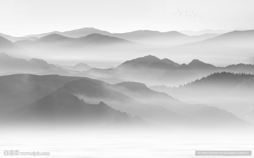 现代人气风景山水 TIf分层