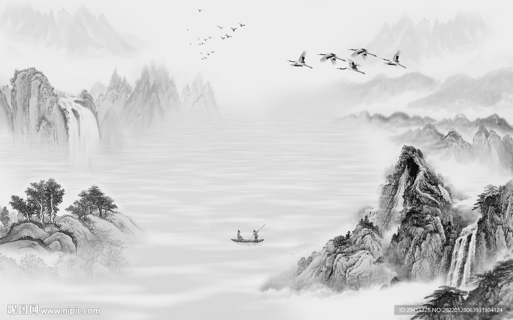 电视简约新品山水 Tif分层