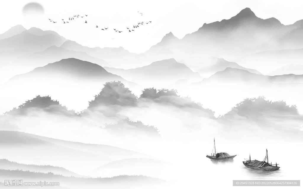 高雅简约新品山水 Tif分层