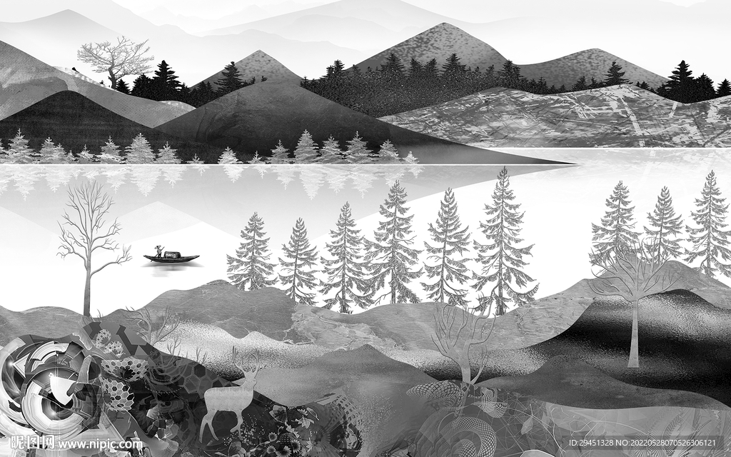 简约山水最新框画 TiF分层