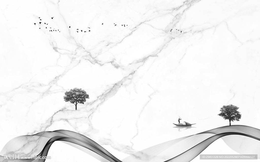 爵士白新欧式无框画 TIF分层