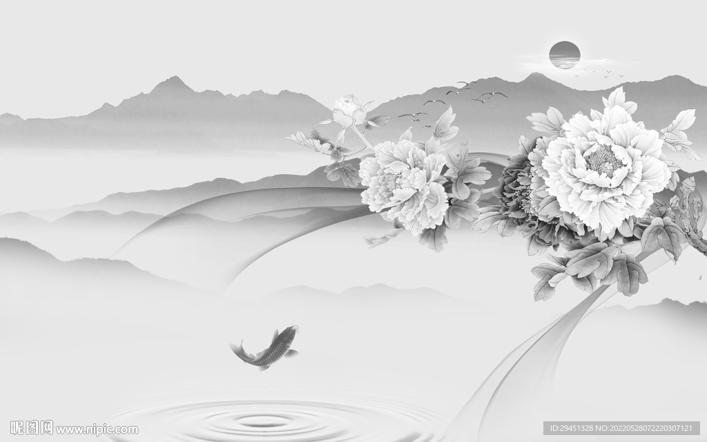 客厅简约新品山水 Tif分层