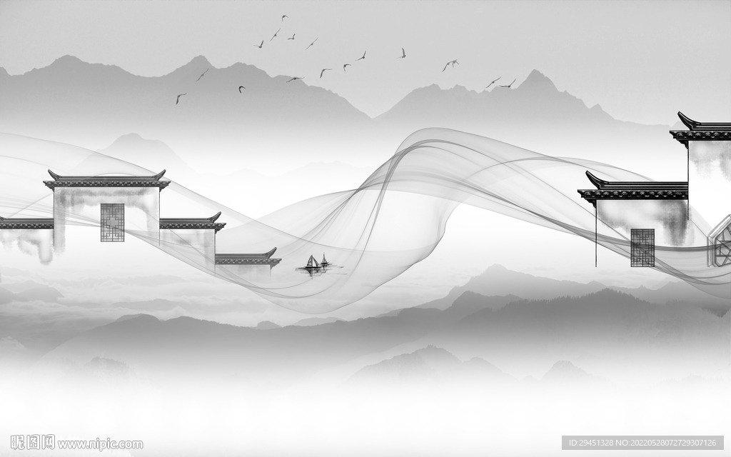 别墅简约新品山水 Tif分层