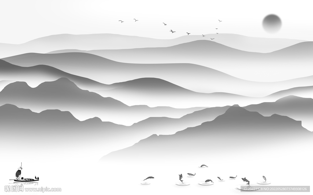 新款 灰色背景山水 TIf分层