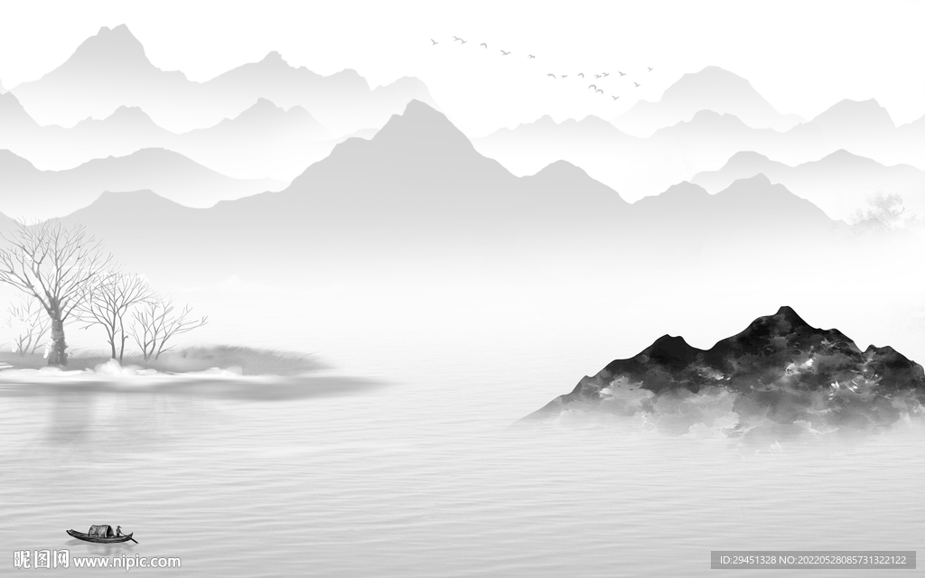 新中式新款意境山水 TiF分层