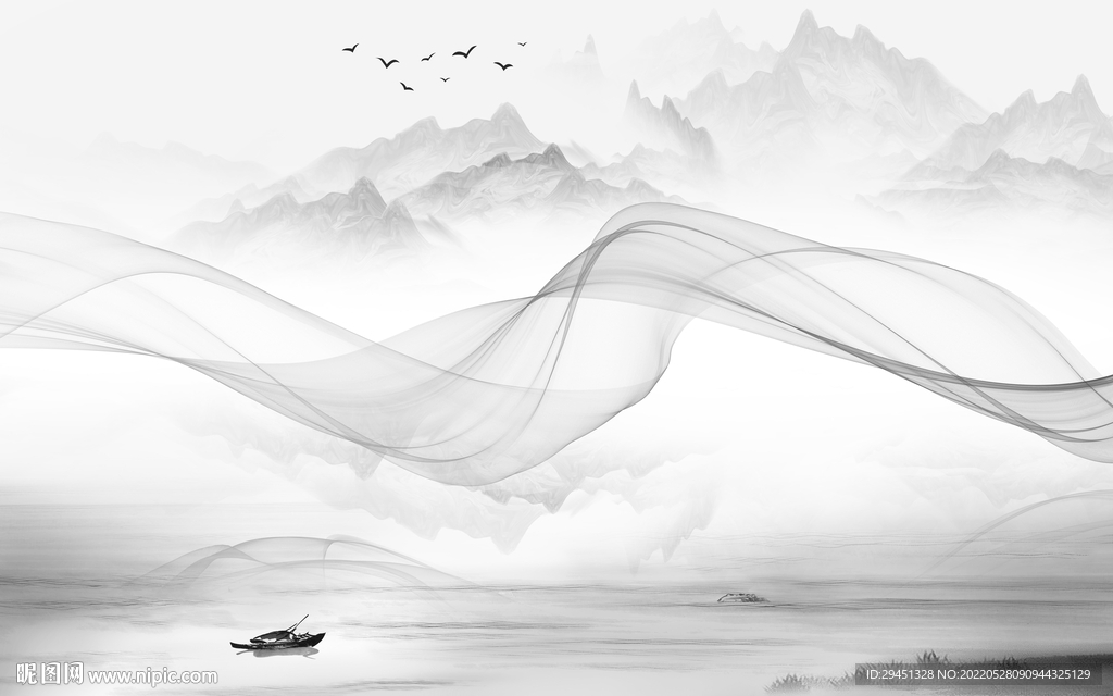 简约新款意境山水 TiF分层