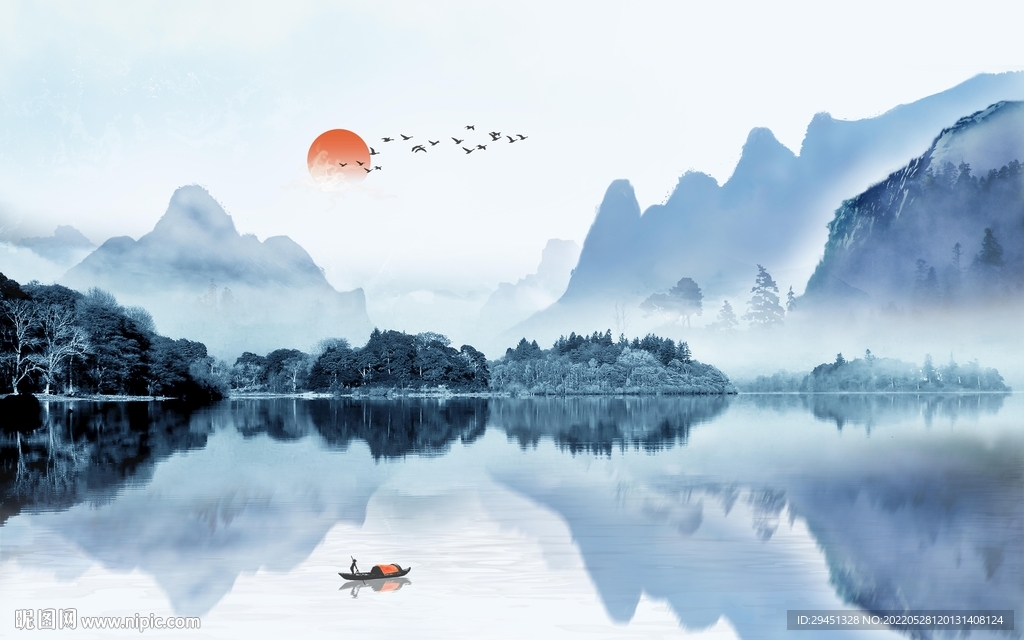 中式意境新款山水 Tif分层