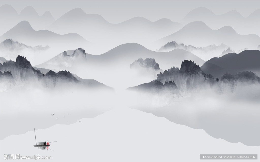 别墅新高档山水画 Tif分层