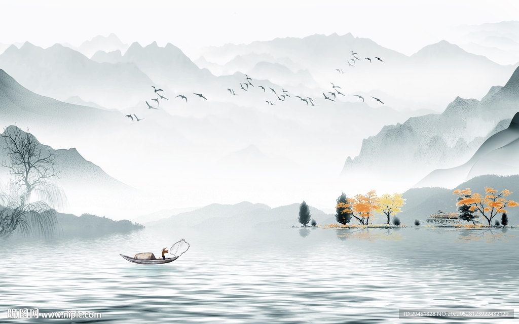 最新高档山水画 Tif分层