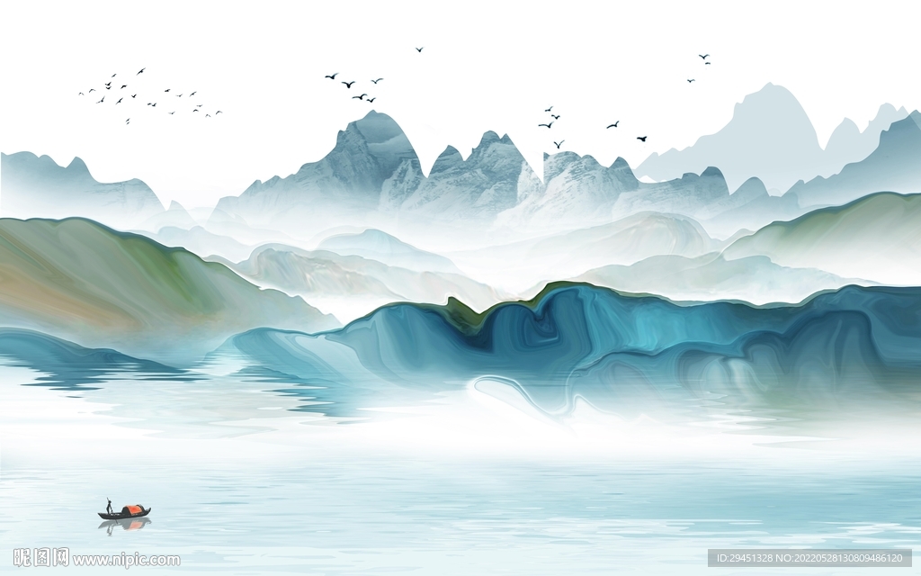 爆款最新款山水画 Tif分层