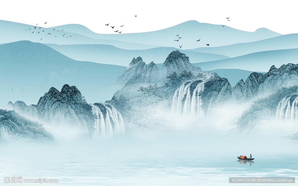 别墅最新款山水画 Tif分层