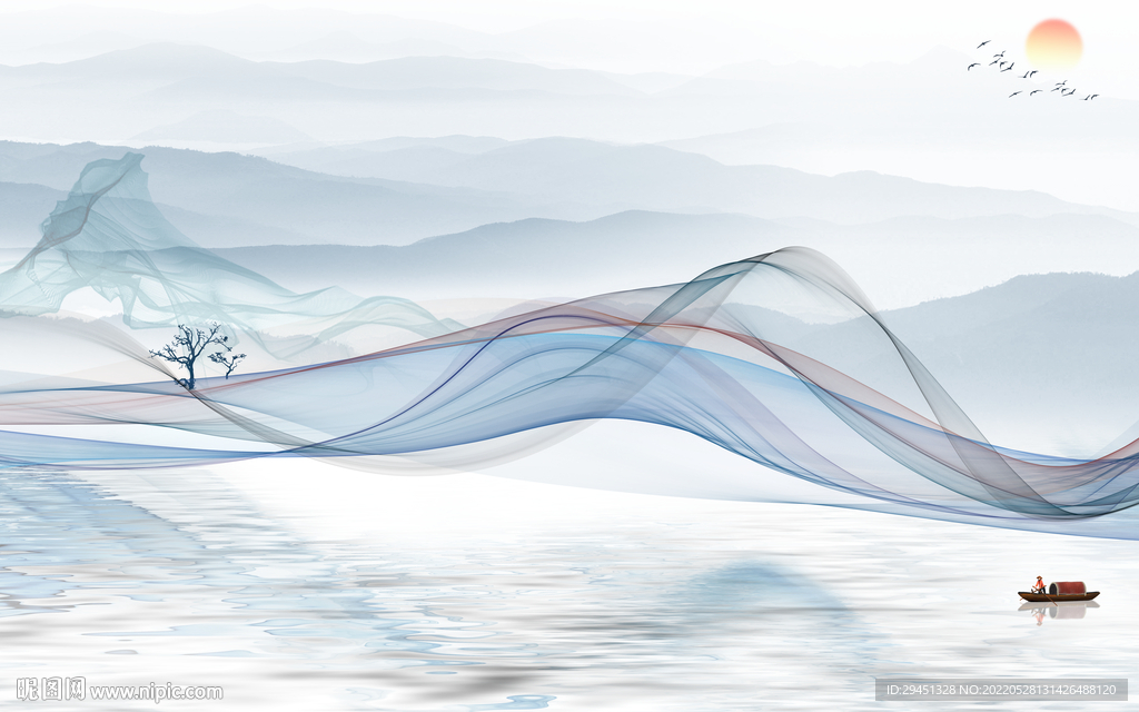 中国风最新款山水画 Tif分层