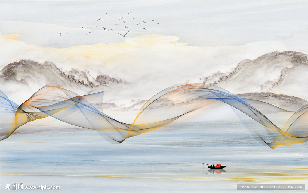 人气最新款山水画 Tif分层