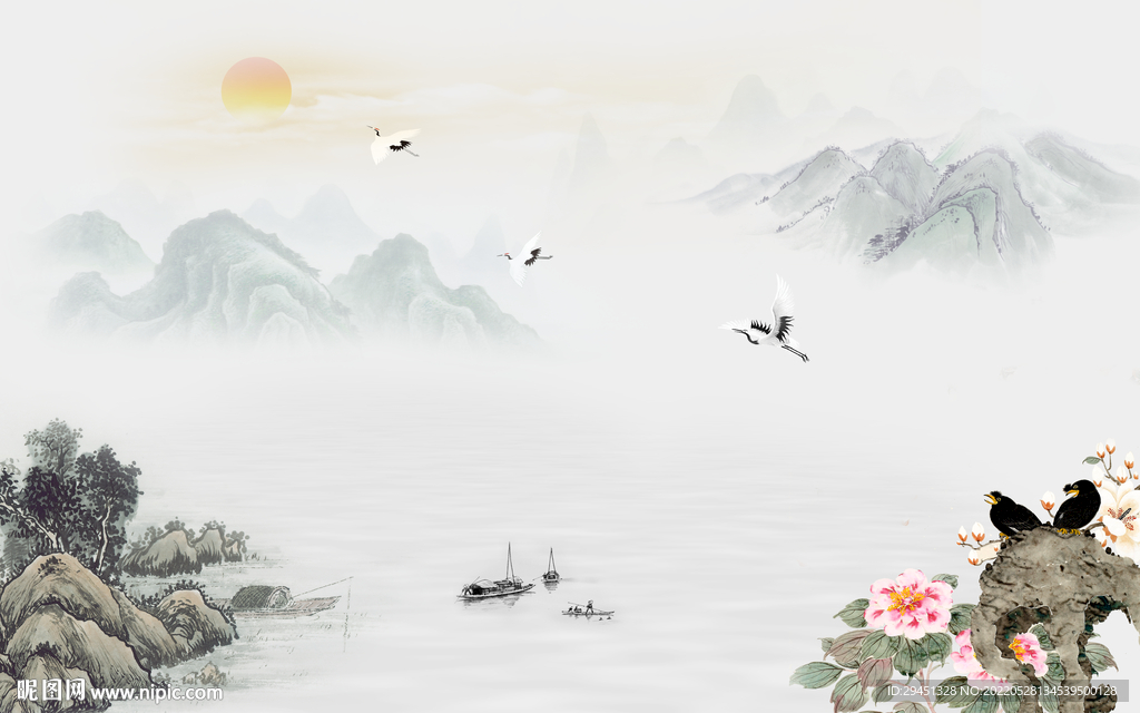 大气最新款山水画 Tif分层