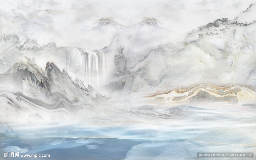 石纹 最新款山水画 Tif分层