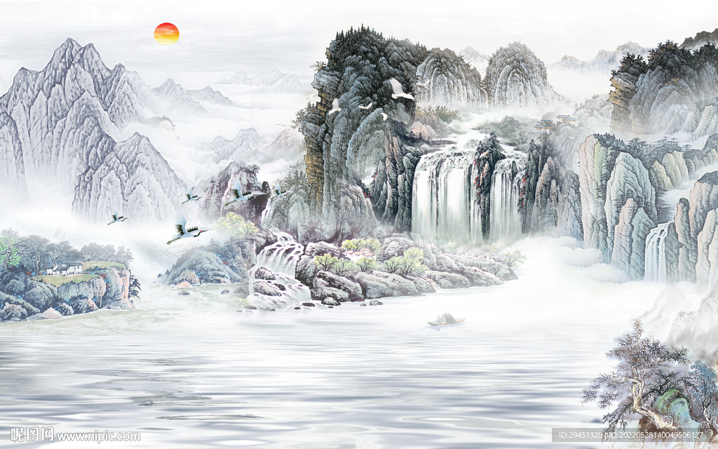 新 中式现代墙画 TiF分层