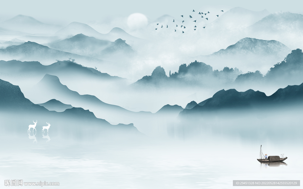 晶瓷画新品山水墙画 TiF分层