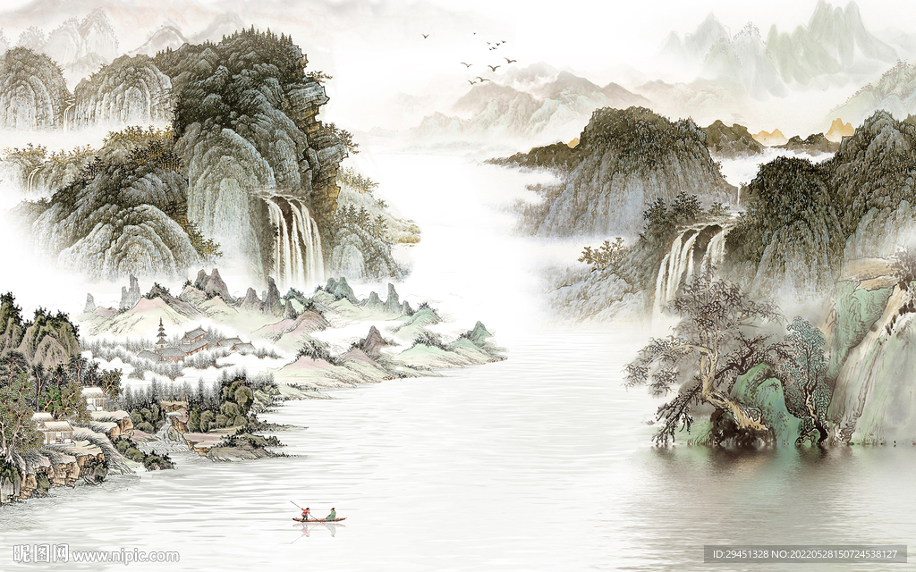 简约 新品山水墙画 TiF分层