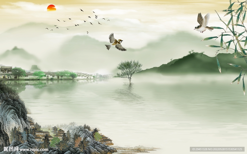 客厅新品最新墙画 Tif分层