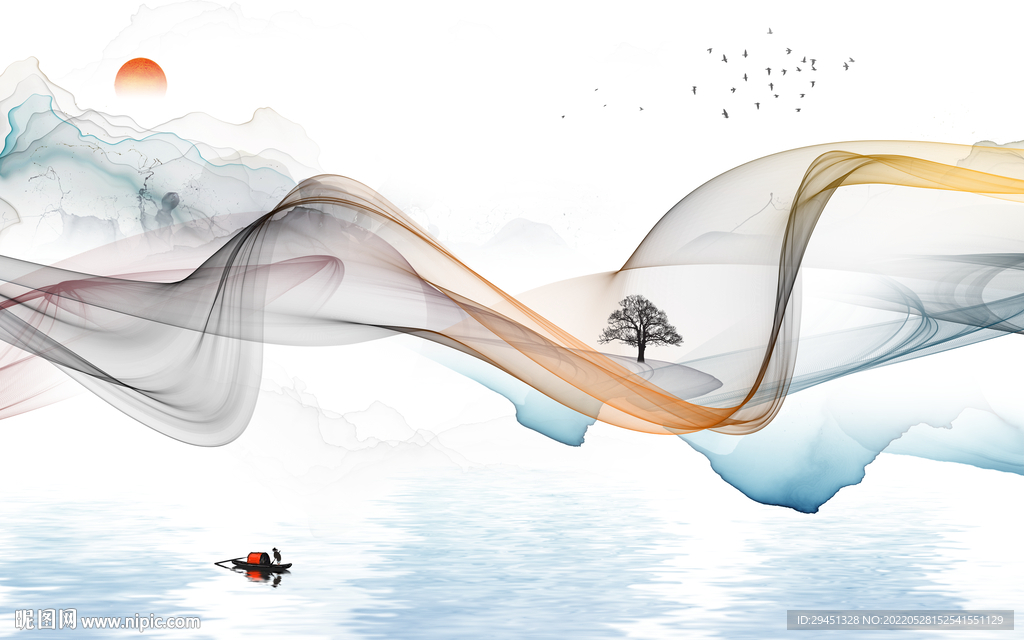 客厅装饰山水新画 TiF分层