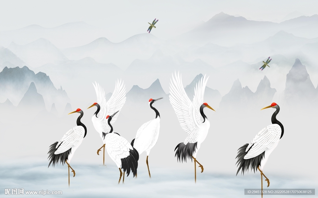 仙鹤爆款客厅新画 TiF分层