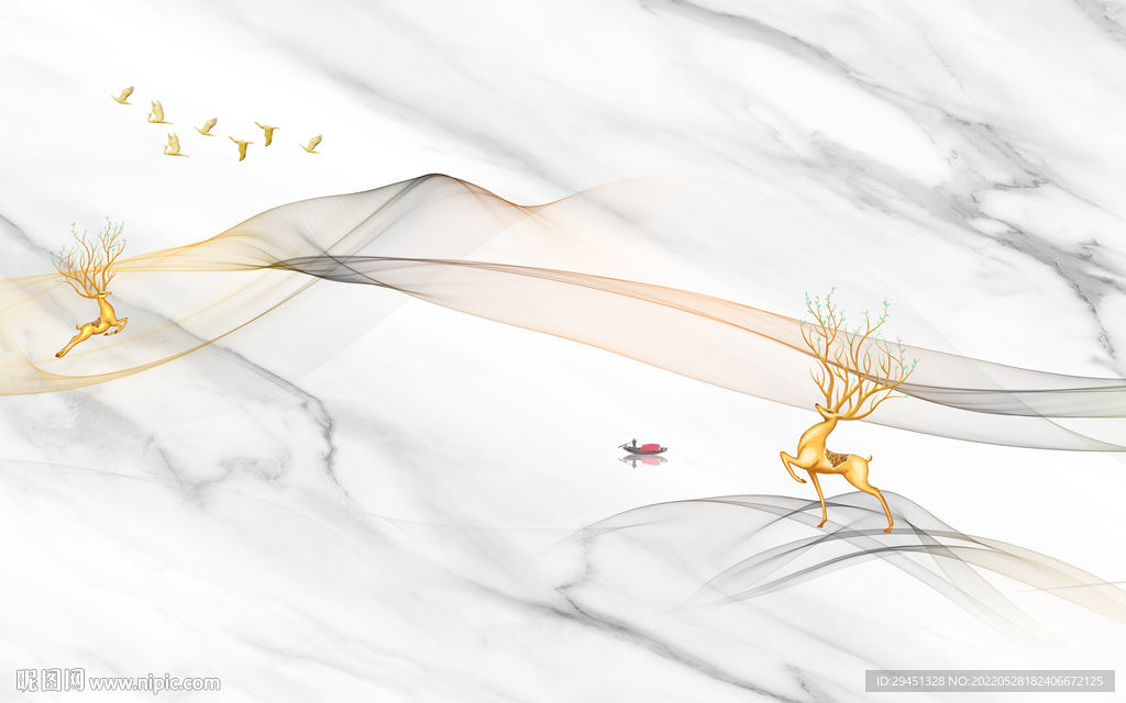 爵士白最新款无框画 TIF分层