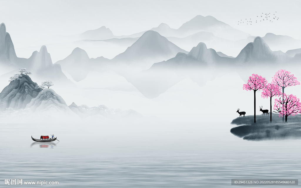 背景墙新品最新墙画 Tif分层