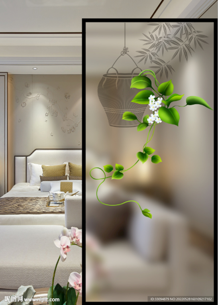 高清分层透明底平开门打印图