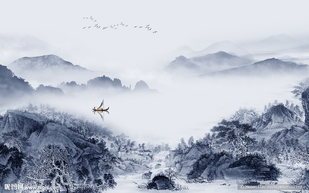 中国风人气最新山水 TIF分层