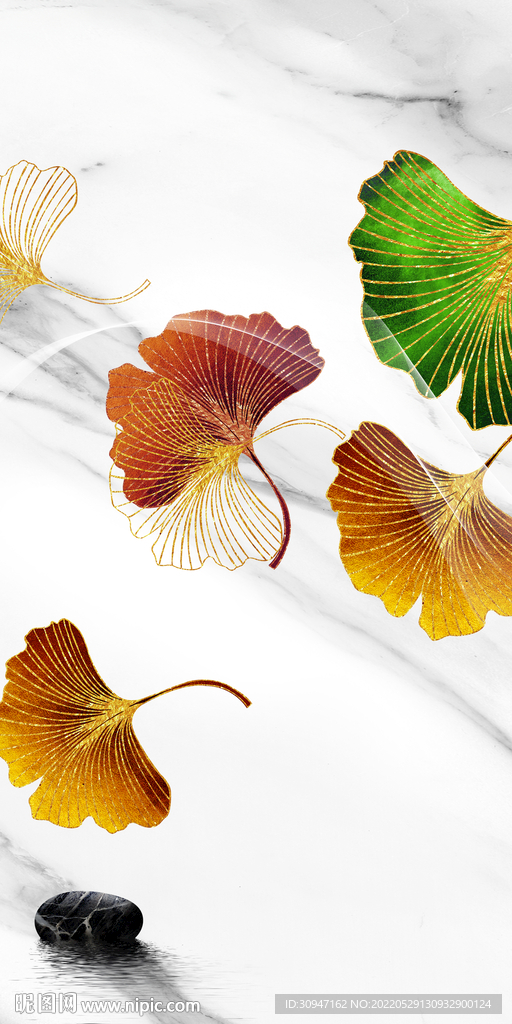 叶子爵士白新晶瓷画 TIf分层