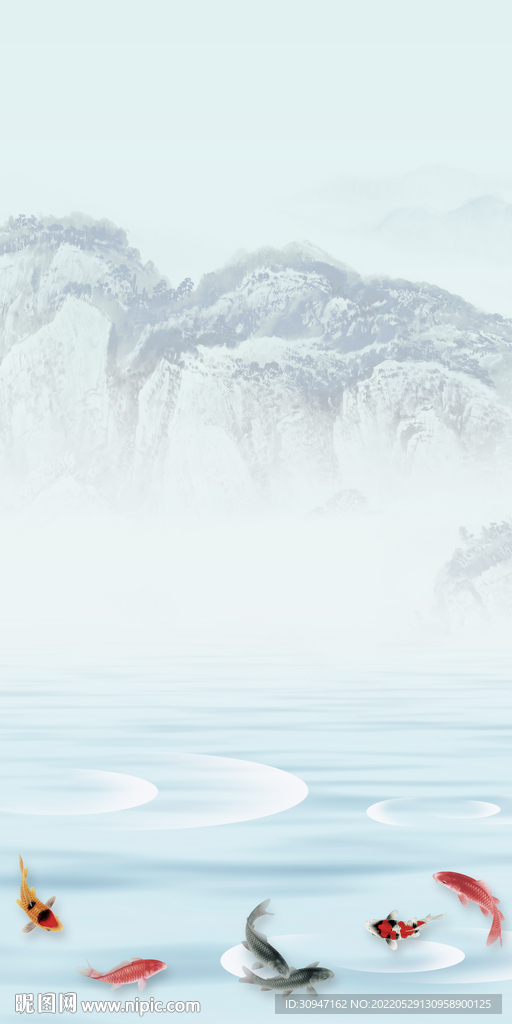 最新意境玄关山水 Tif分层