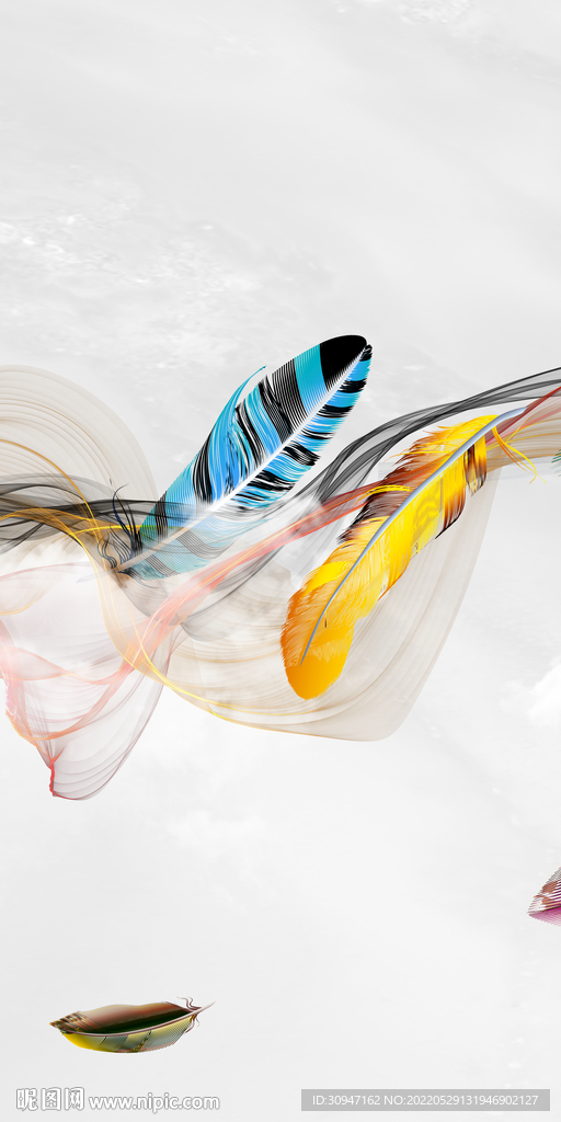 欧式羽毛新晶瓷画 TIf分层