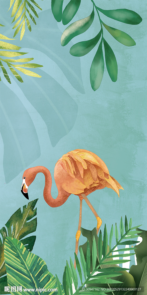 火烈鸟欧式新晶瓷画 TIf分层