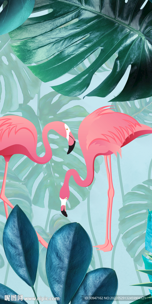 新上架火烈鸟晶瓷画 TIf分层