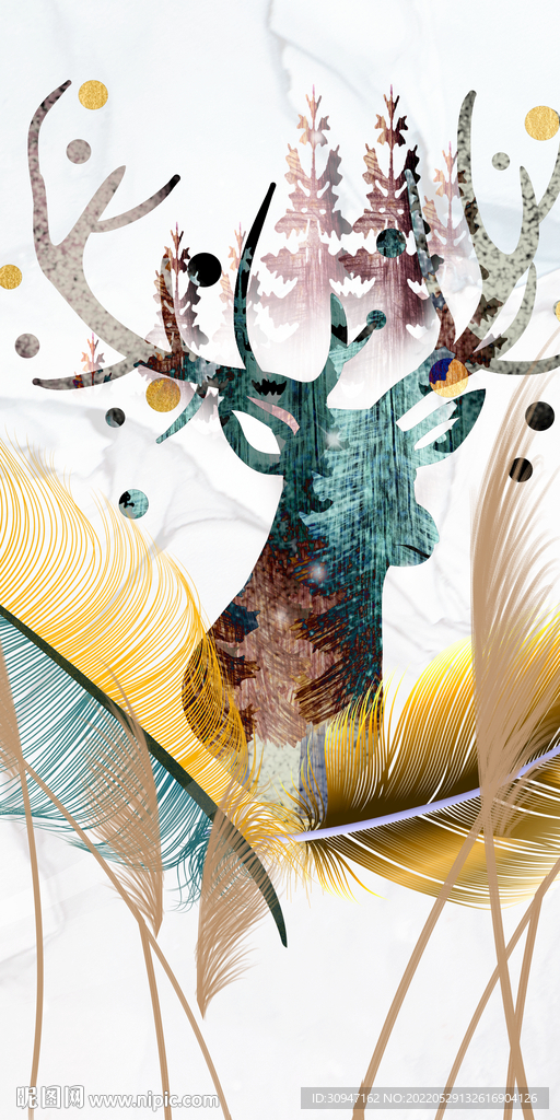 爆款羽毛新晶瓷画 TIf分层