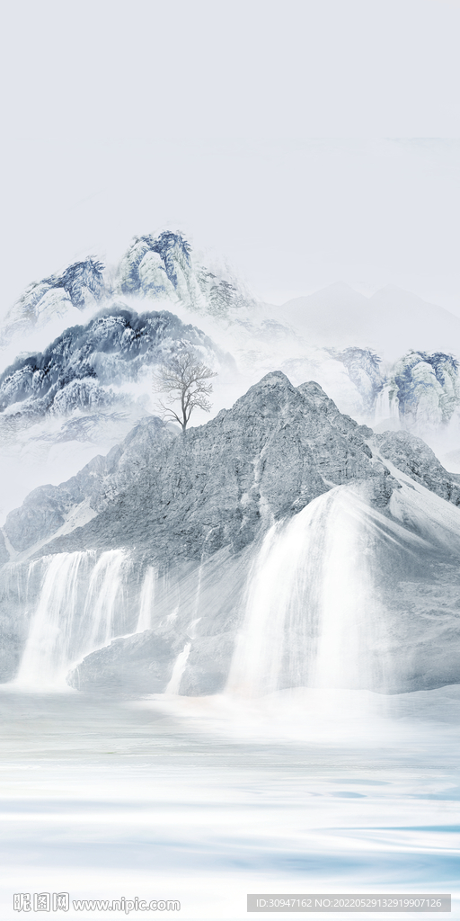 山水简约现代玄关 TiF分层