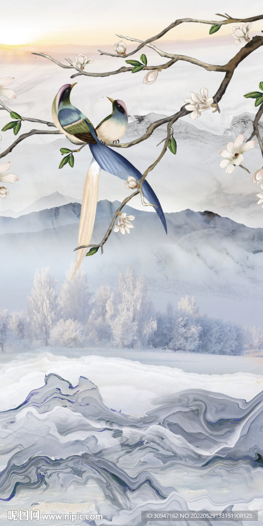 大气 新山水玄关画 TiF分层