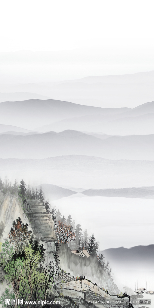 大气新山水背景画 TiF分层