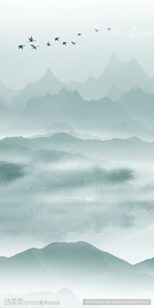 新中式新装饰玄关画 TiF分层