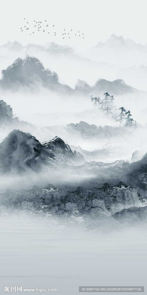 中式新装饰玄关画 TiF分层