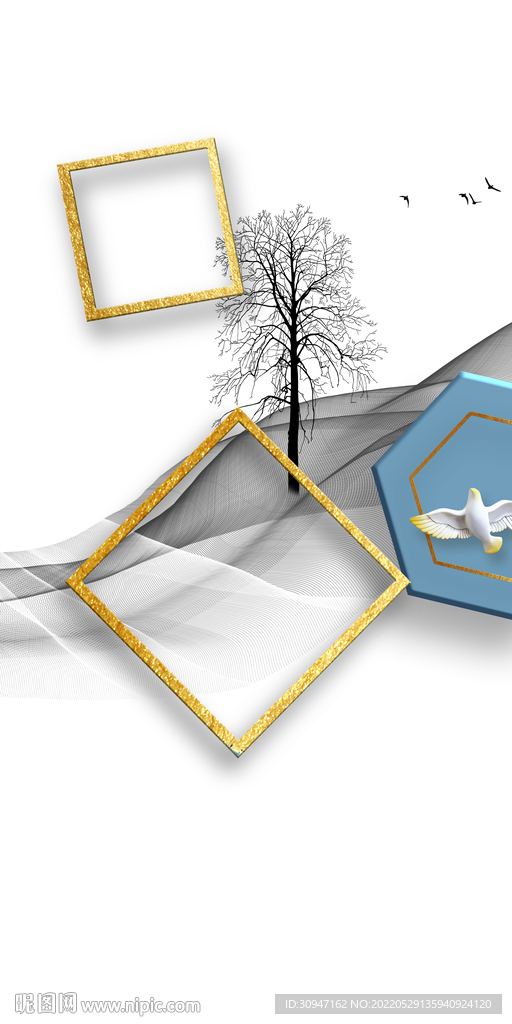 几何玄关新晶瓷画 TIf分层