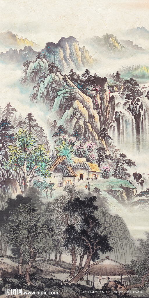 中式新山水玄关画 TiF分层