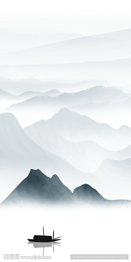 高雅新山水玄关画 TiF分层