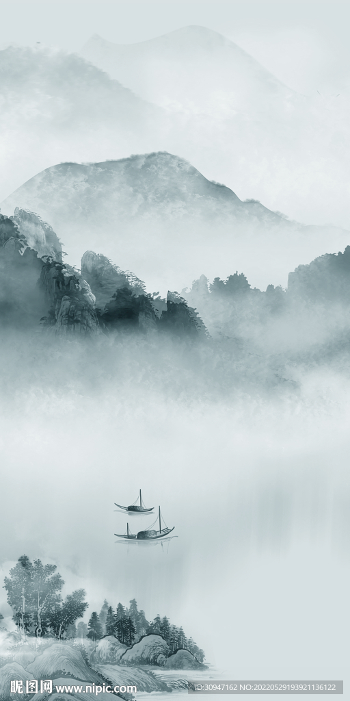 高档新山水玄关画 TiF分层